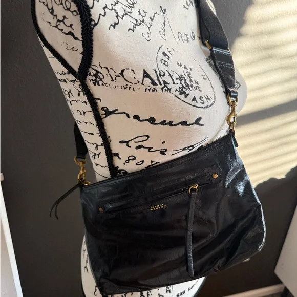 Isabel Marant Croco Shiny Black Crossbody Bag - Picture 7 of 10